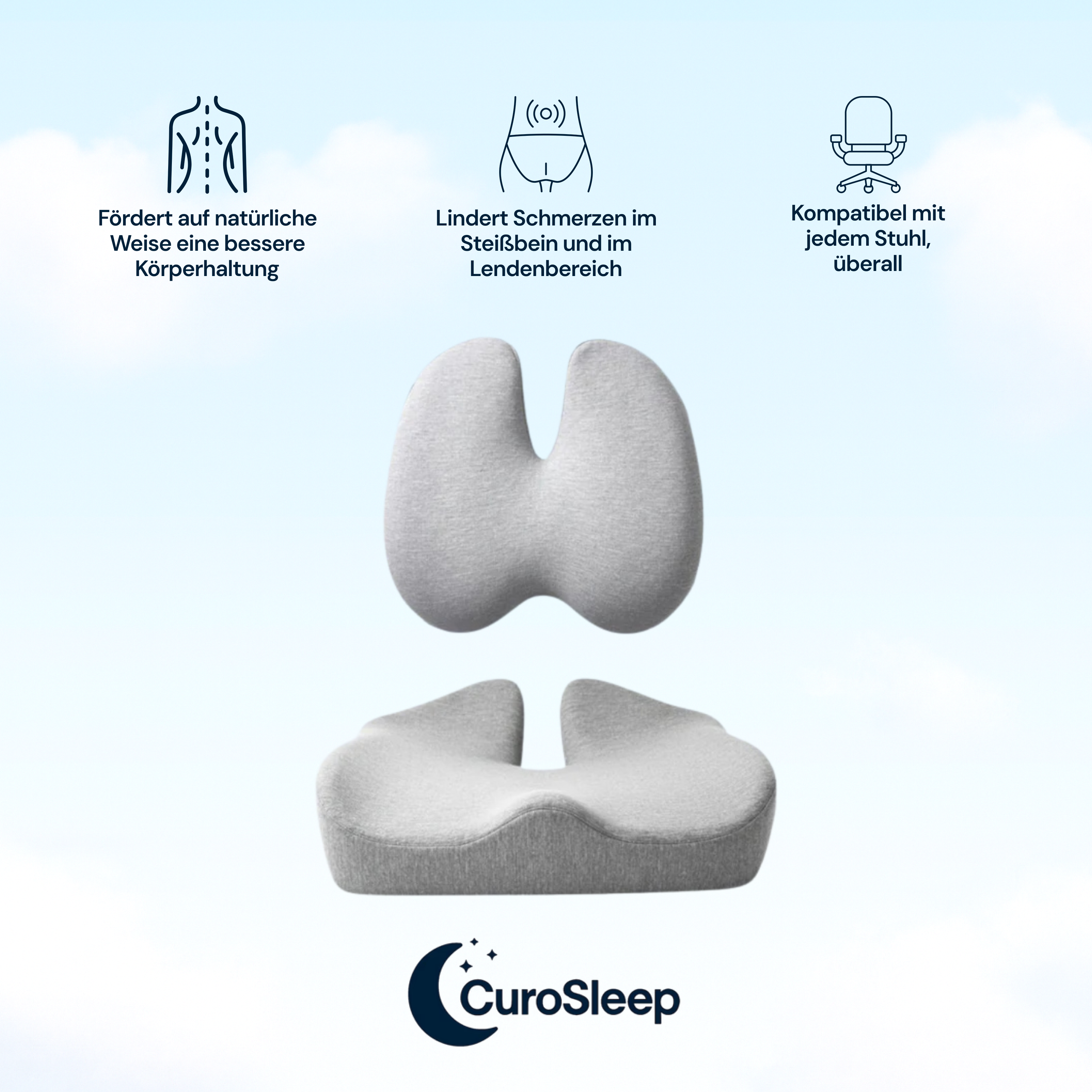 Curosleep - BüroKomfort Ergonomisches Sitzkissen-Set