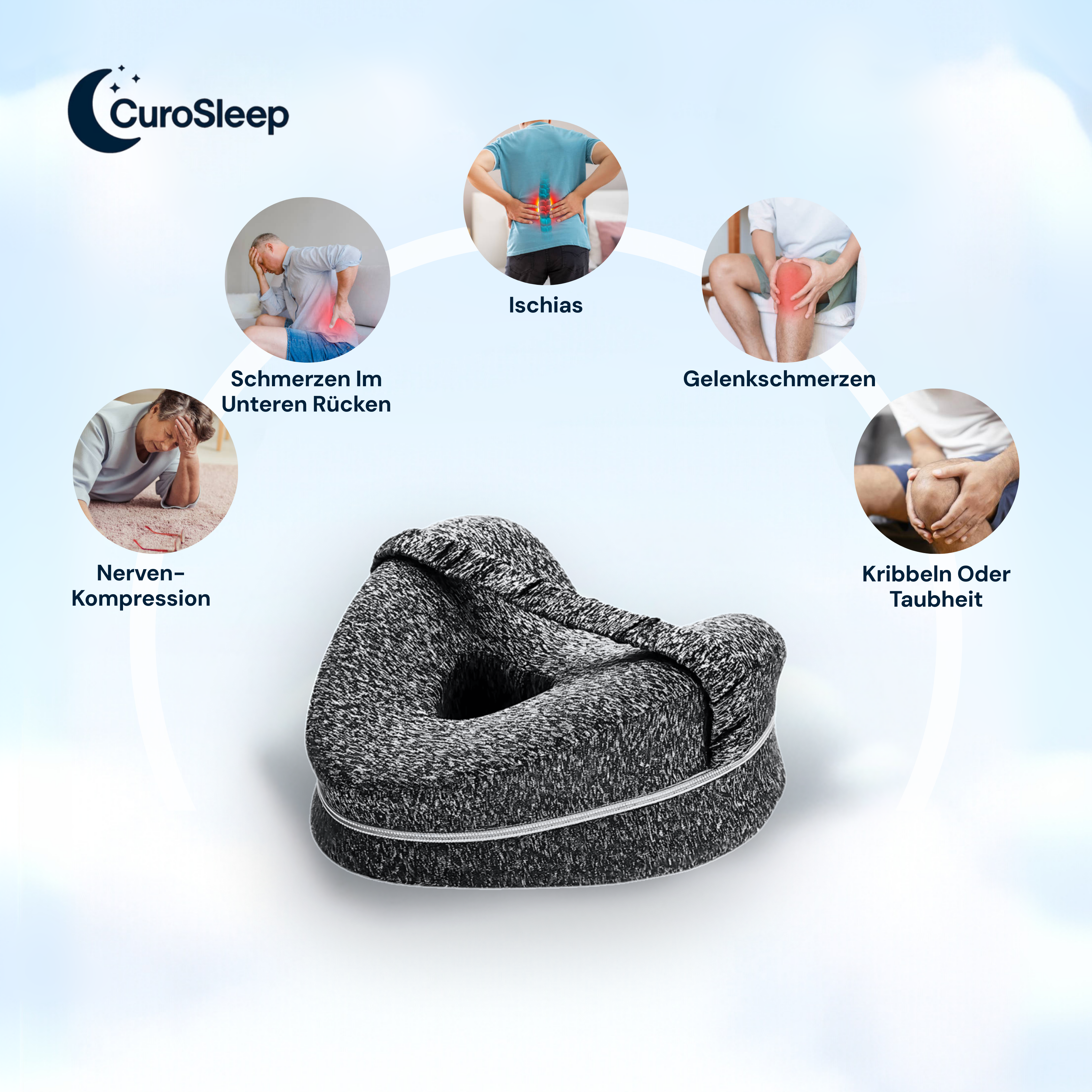 CuroSleep - Ischias-Bein- und Hüftkissen