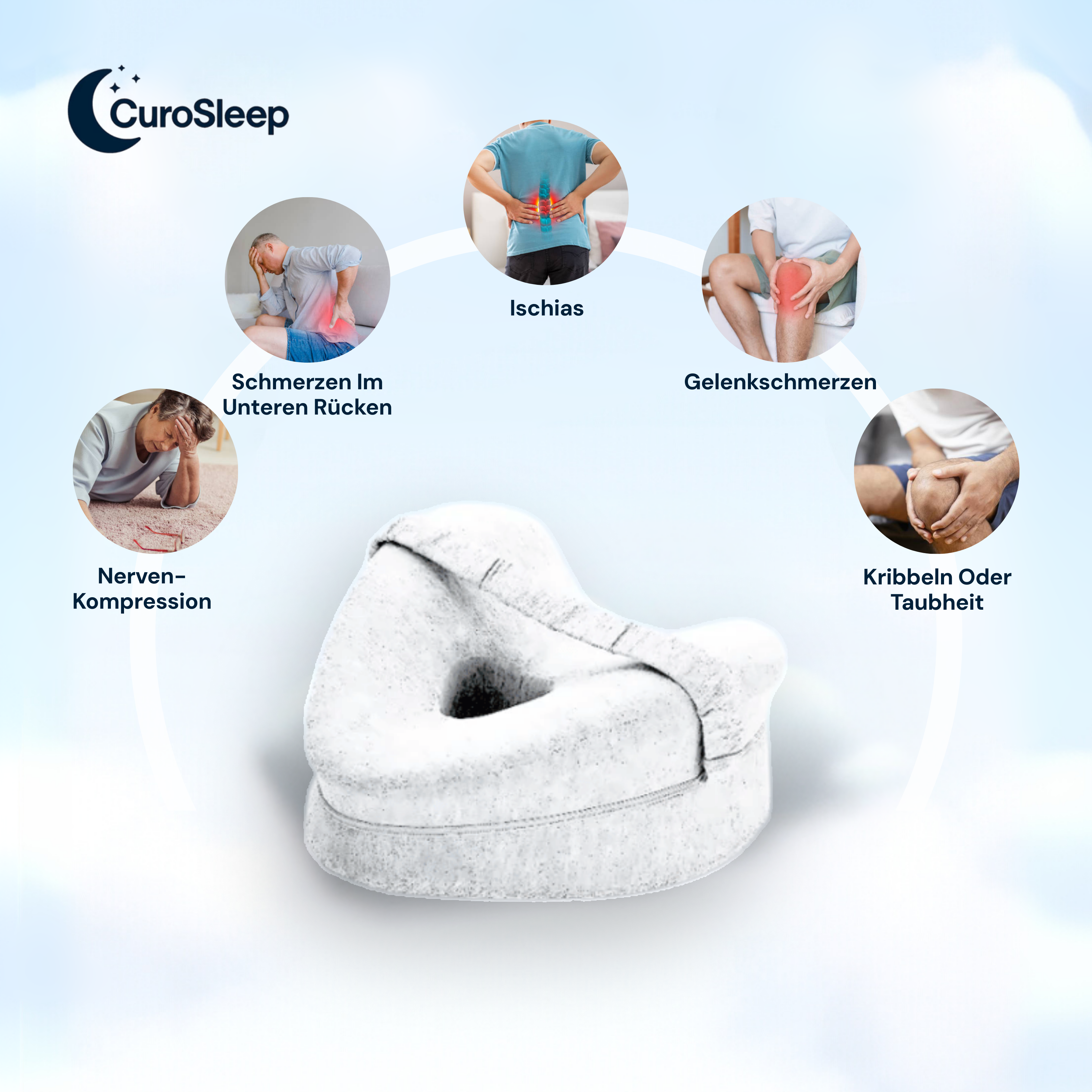 CuroSleep - Ischias-Bein- und Hüftkissen