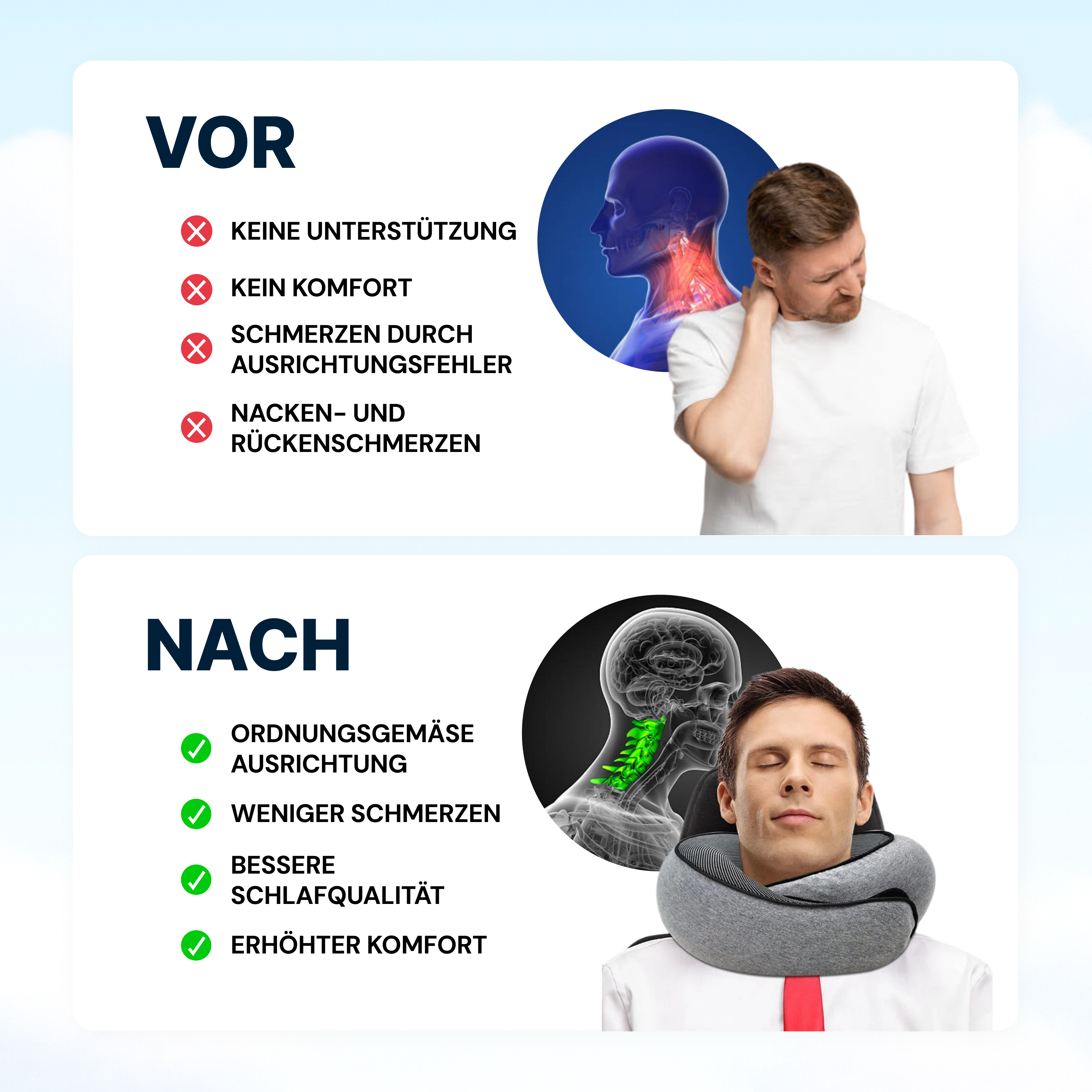 CuroSleep - Reise & Flug Nackenkissen