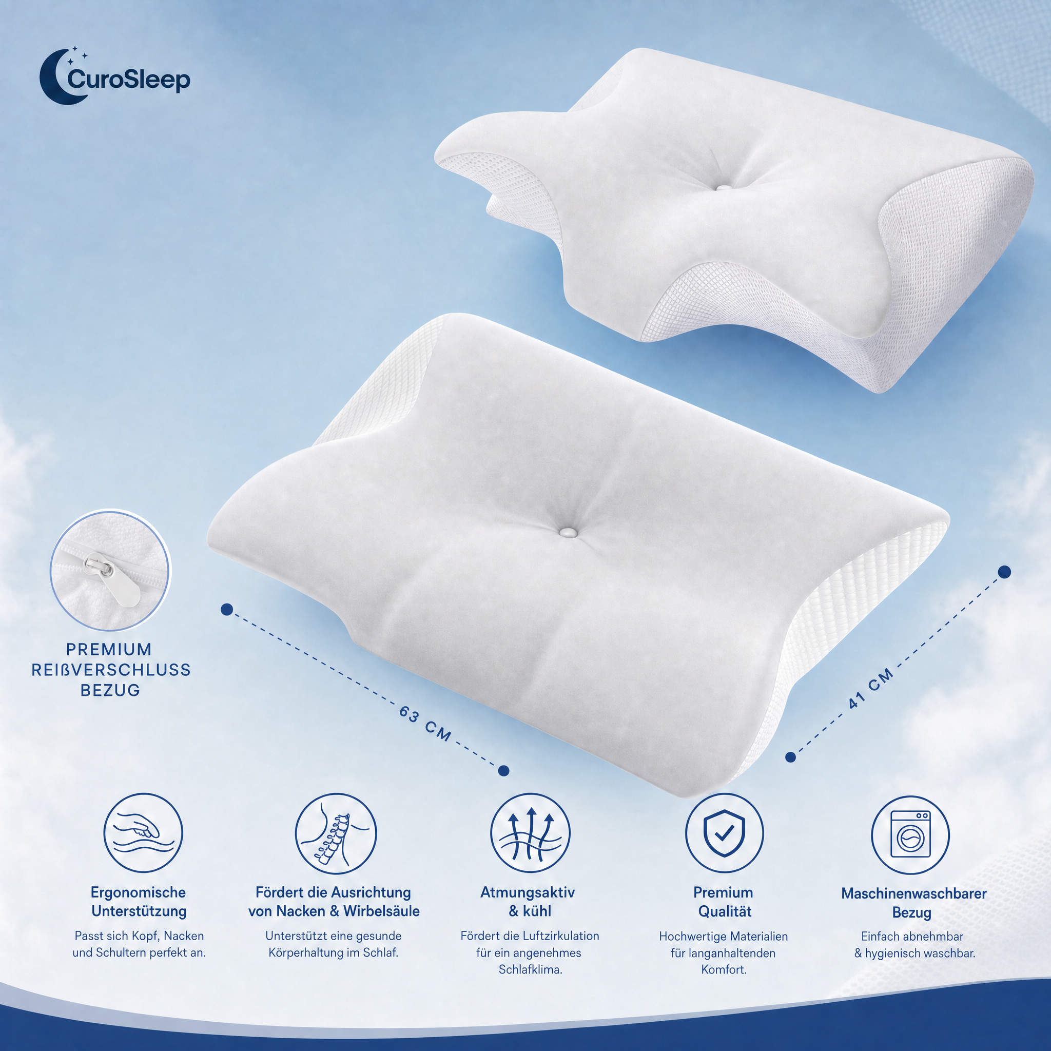 Kühlender CuroSleep-Kopfkissenbezug